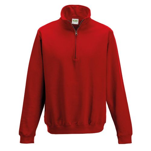 Awdis Just Hoods Sophomore ¼ Zip Sweatshirt Fire Red